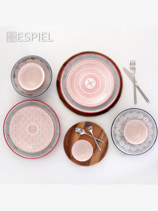 Espiel Roma Plate Shallow Ceramic Black 27cm 6pcs