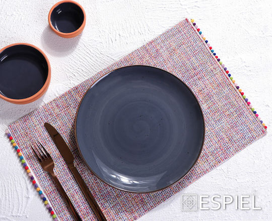 Espiel Terra Plate Shallow made of Porcelain Gray 26.5cm 6pcs