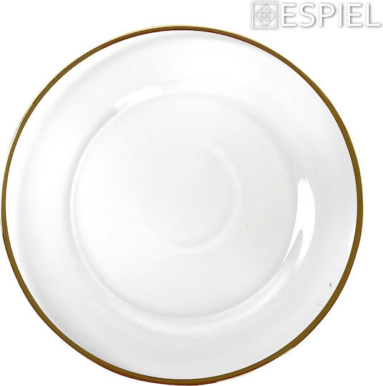 Espiel Plate Shallow Glass Transparent 33cm 4pcs