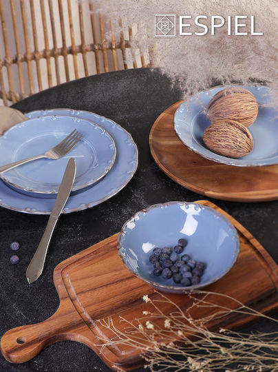 Espiel Liana Plate Shallow Oval Light Blue 30x30cm