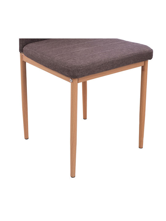 Lady Καρέκλες Κουζίνας Μεταλλικές Καφέ 4τμχ 40x48x48εκ.