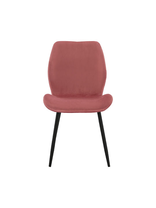 Klay Dining Room Velvet Chair Rotten Apple, Black 49x62.5x87cm 2pcs
