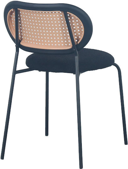 Vintage Scaune Sala de mese Negru 4buc 47x55x76buc