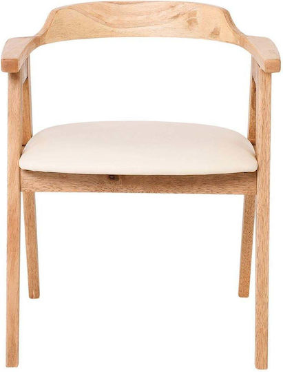 Selva Dining Room Artificial Leather Chair Natural, Ecru 60x54x75cm 2pcs