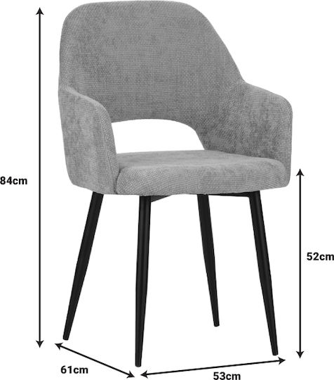 Dining Room Metallic Armchair Anthracite 53x61x84cm 2pcs