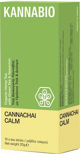Cannachai Calm Ceai Verde cu Cannabis 10 Bucăți Kannabio