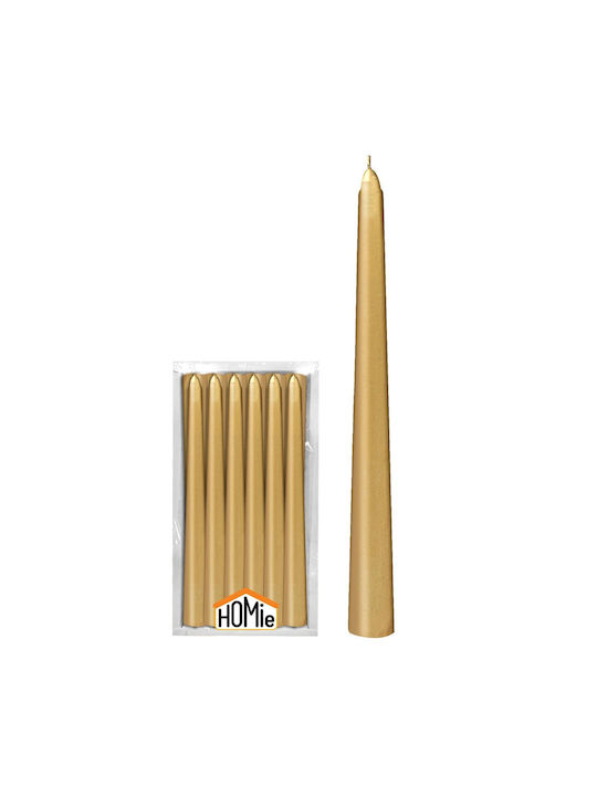 HOMie Dekorative Kerze Kegel Gold