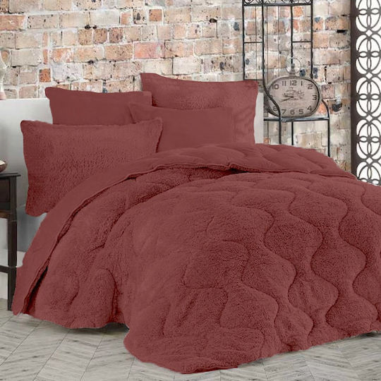 Homeone Duvet Cover Set Single 160x220cm Bordeaux 2pcs 300 GSMGsm