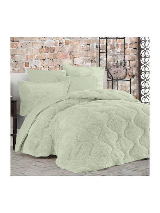 Homeone Duvet Cover Set Queen 220x240cm Pistachio - Green 3pcs 300 GSMGsm