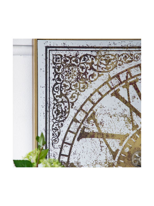 Artekko Vintage Αντικέ Ρολόι Τοίχου Μεταλλικό Χρυσό 11x11cm