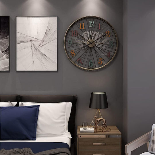 Leise Antikes Wanduhr Metallisch Mehrfarbig Ø60cm