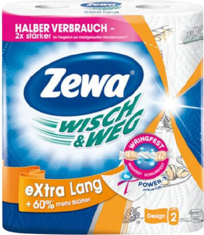 Zewa Wisch & Weg Extra Lang Χαρτί Κουζίνας 2 Φύλλων 2 Συσκευασίες