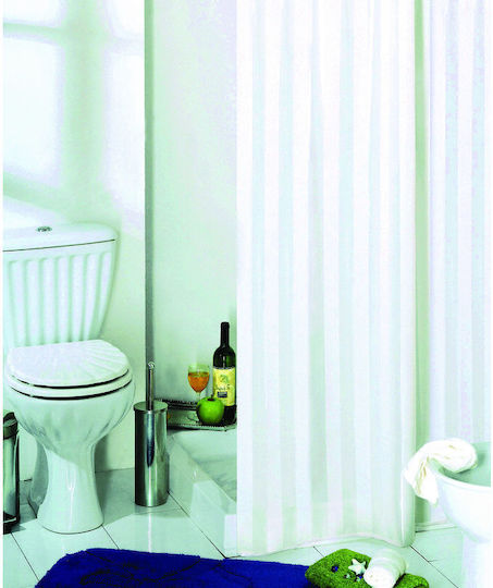 Spirella Rigonne Κουρτίνα Μπάνιου Υφασμάτινη 180x200 cm White