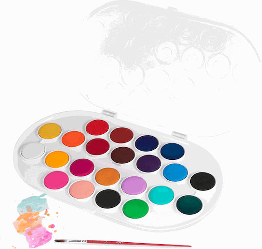 Giotto Watercolours Brush 3+ Plastic Bag 36 Colours Φ30mm 2 Pieces