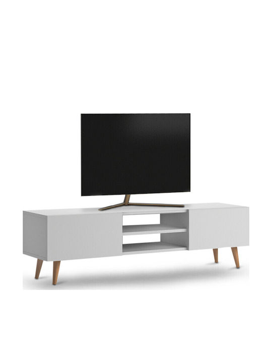 TV-Möbel Hölzernes Plane White L150xB32xH46cm