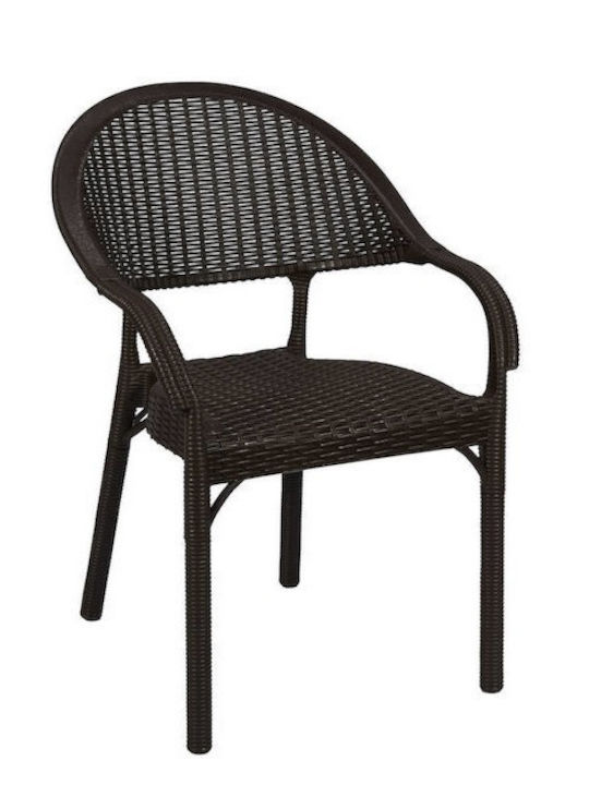 Gartenstuhl Kunststoff Braun 54x51x85cm