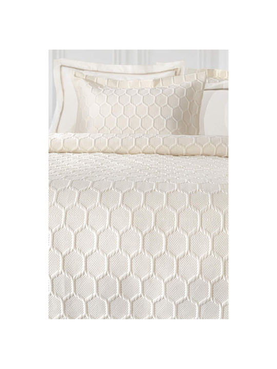 Guy Laroche Hive Σετ Κουβερλί Υπέρδιπλο Microsatin Ecru 240x250cm 3τμχ