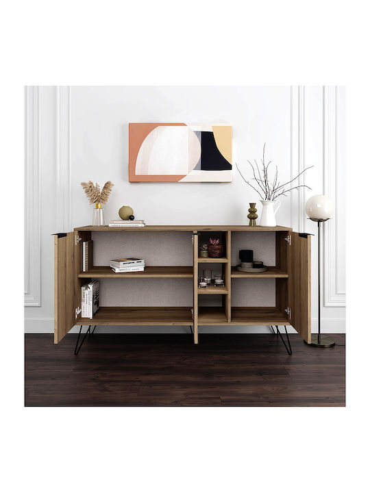 Bufet Clara Din Lemn Culoare Nuc Deschis 142x35.6x83cm