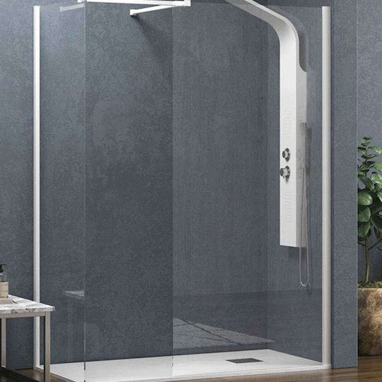 Karag Walkin 2 Σταθερό Πλαϊνό Ντουζιέρας 150x200cm Clear Glass White Karag Walkin 2 Σταθερό Πλαϊνό Ντουζιέρας 150x200cm Clear Glass White