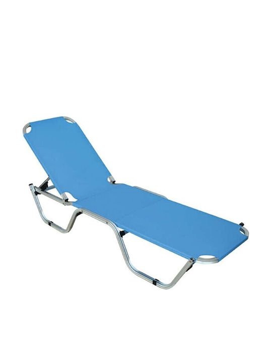 Ξαπλώστρα Αλουμινίου Adel με Ύφασμα Textilene Blue 193x59.5x30εκ.