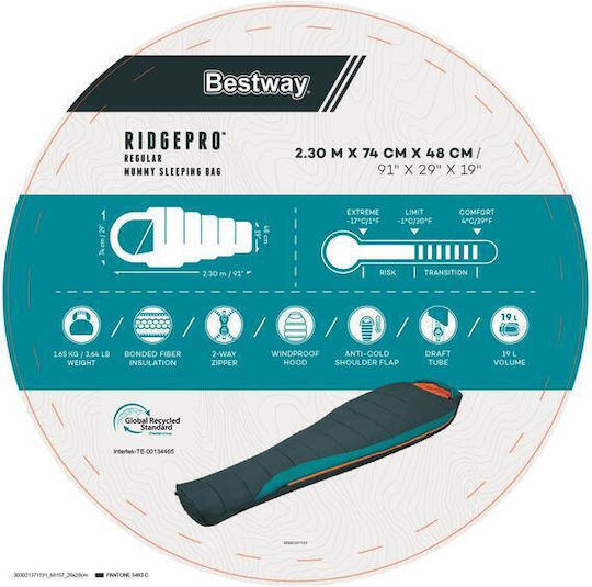 Bestway Sleeping Bag Μονό Μπλε