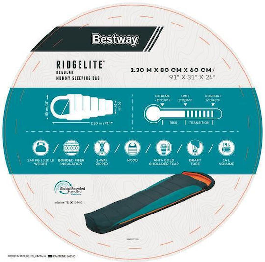 Bestway Sleeping Bag Μονό Μπλε