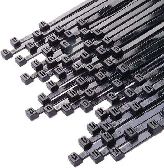 ATC Kabelbinder Kunststoff 200mm x 2,5mm in Schwarz Farbe (100 Stück) (20.007.0012)