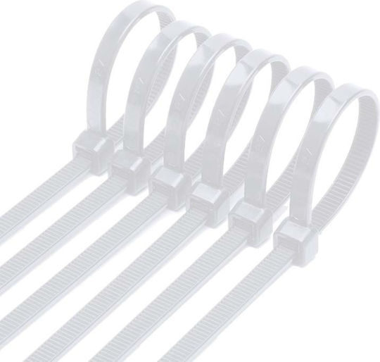 ATC Kabelbinder Kunststoff 200mmx3.6mm in Weiß Farbe (100 Stück) (20.007.0019)