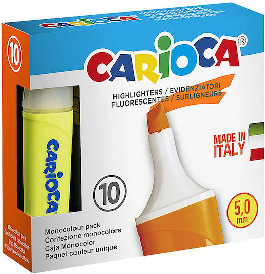 Carioca Μαρκαδόροι Υπογράμμισης Κίτρινο Σετ 10τμχ