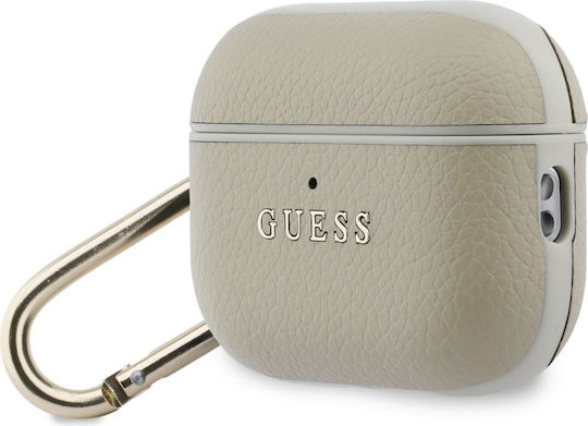 Guess Hülle Kunststoff mit Haken in Gold Farbe für Apple AirPods Pro 3