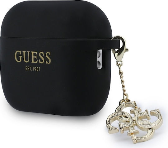 Guess Case Silicone in Black color for Apple AirPods Pro 3