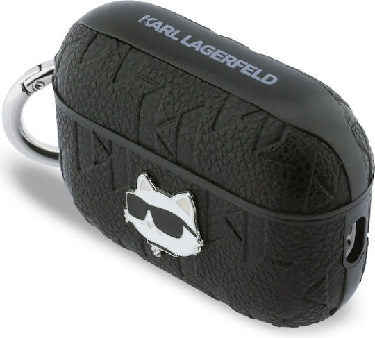 Karl Lagerfeld Choupette Head Case Plastic with Hook in Black color for Apple AirPods Pro