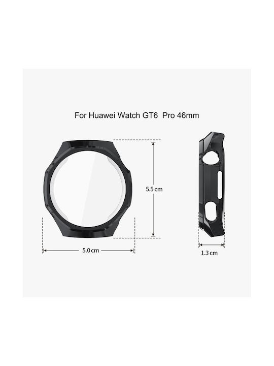 Силиконов Калъф със Стъкло в Черен цвят за Huawei Watch GT 6 41mm