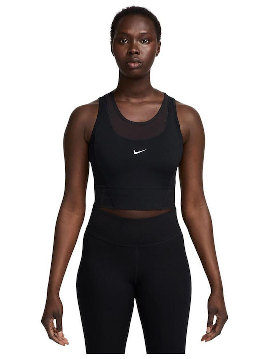 Pro Women's Athletic Crop Top Sleeveless Dri-Fit Black / White