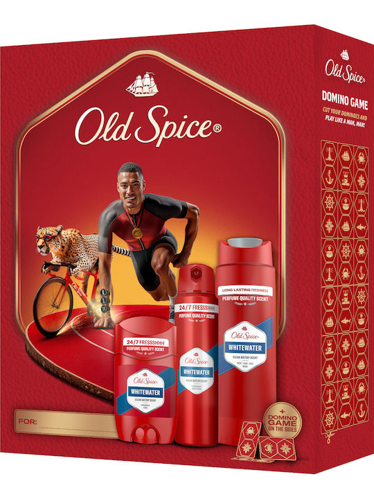 Old Spice Ironman Комплект Подарък с Дезодорант Стик Спрей и Душ Гел Whitewater 24-часова Свежест за Ежедневна Употреба Аромат с Качествен Мирис Който Трайе