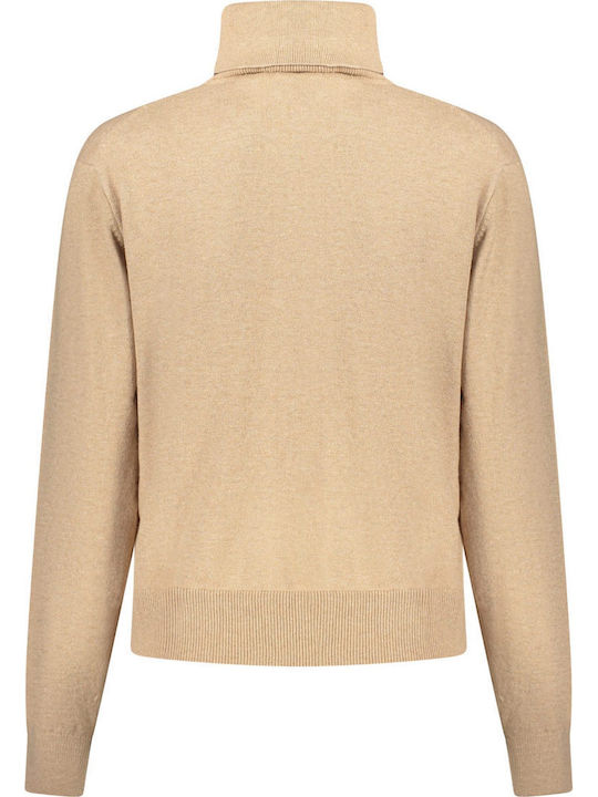 Women's Sweater Cotton Turtleneck Beige