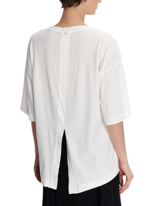 Women's Cotton Short Sleeve Top White 81039126 Off White