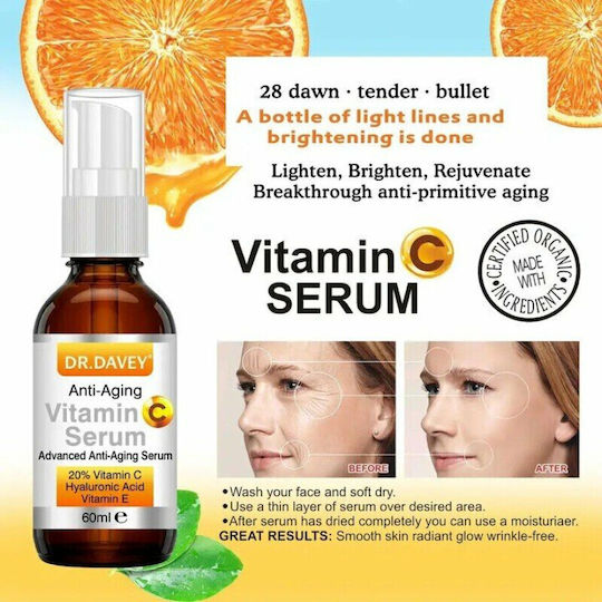 Dr Marcus Feuchtigkeitsspendend & Anti-Aging Serum Gesicht mit Vitamin C & Vitamin E für Strahlkraft & Straffung 60ml