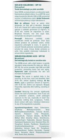 Cosmetic Plant Serum Hidratant și Anti-Îmbătrânire pentru Față și Ochi SPF50 cu Acid Hialuronic pentru Revitalizare 30ml