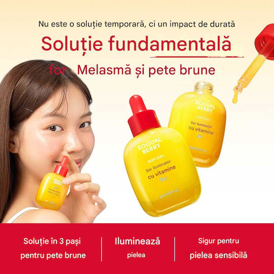 Eqqualberry Serum Hidratant pentru Față cu Vitamina C și Niacinamidă pentru Strălucire și Pete Pigmentare 30ml