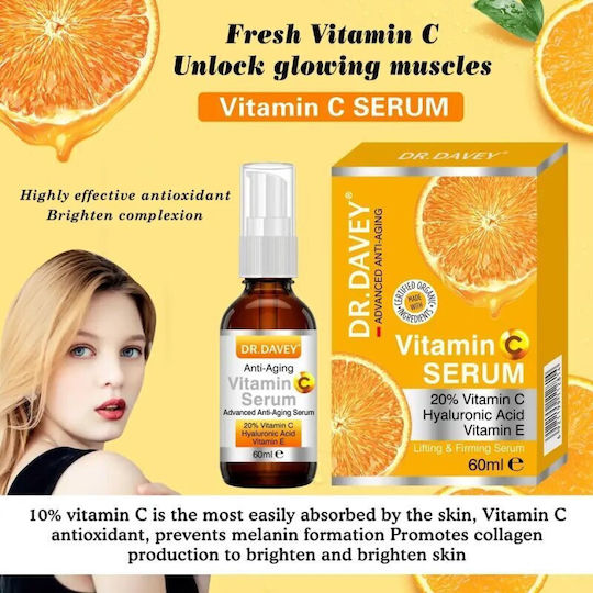 Dr Marcus Ενυδατικό & Αντιγηραντικό Serum Προσώπου με Βιταμίνη C & Βιταμίνη E για Λάμψη 60ml