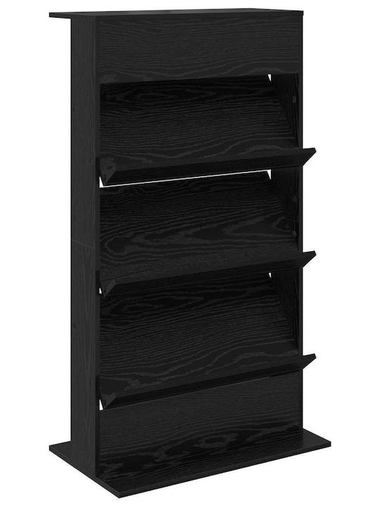 vidaXL PU Magazine Rack Black 70x41x126cm