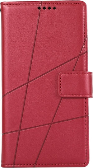 Linie în relief Wallet Piele / Silicon Roșu (Xiaomi 13 Ultra)