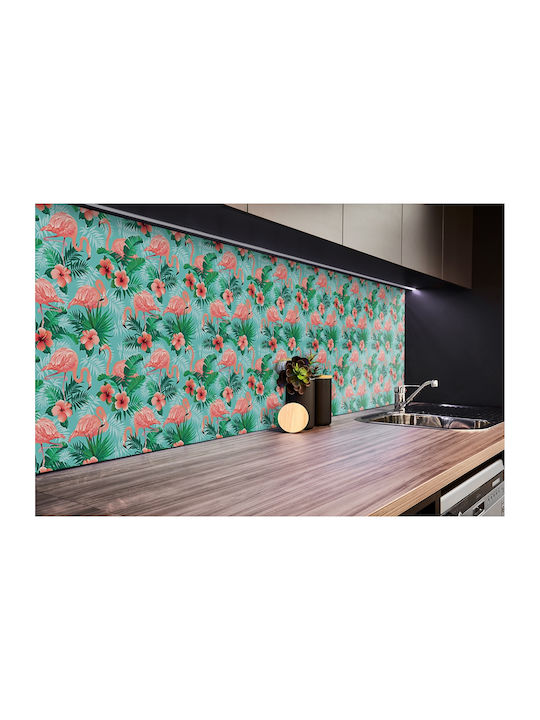 Vinyl Wall Panel Sticker Elegant Interior Decoration Flamingo 100x50 Cm