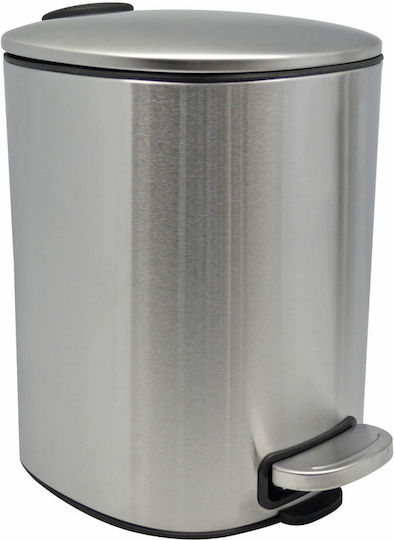 Ankor Inox Toilet Brush and Basket Set Soft Close 5lt Silver