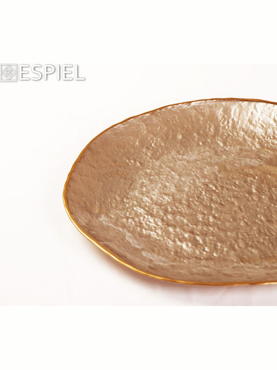 Espiel Shine Farfurie joasă Sticlă Argintiu cu Diametru 28cm