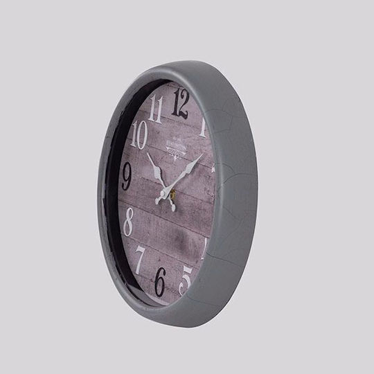 Wall Clock Plastic Gray 30.2x4.4cm