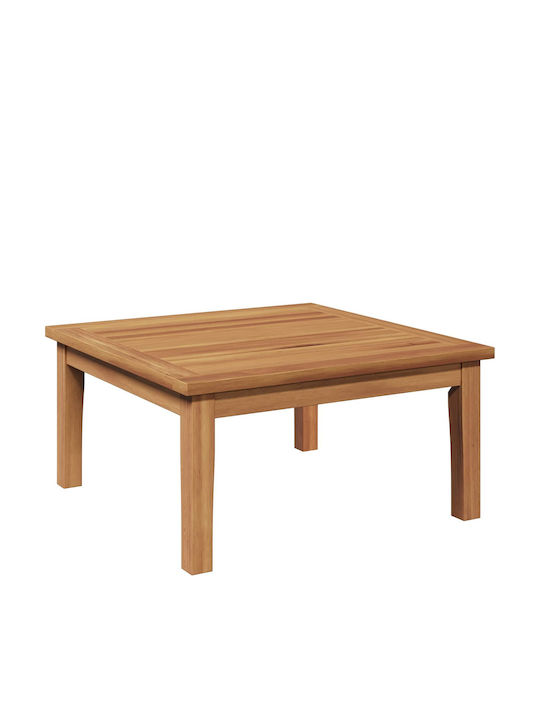 Sitting Room Table for Small Outdoor Spaces from Teak Brown 60x60x30cm