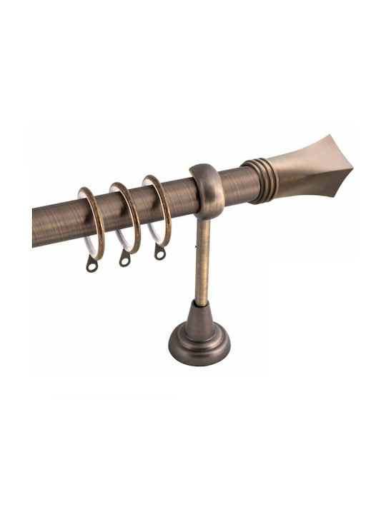 Frans Extendable Metallic Curtain Pole Α7 Single Φ25mm 140-250cm Antique