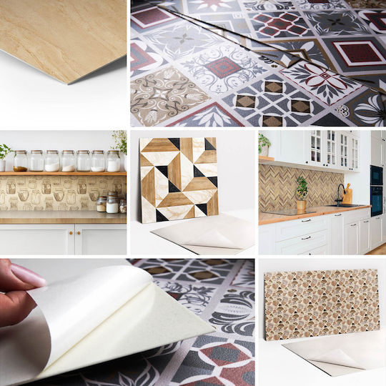 Autocolant Panou Din Vinil Pentru Interior Clasic Negru Pentru Pardoseală 100x50 Cm